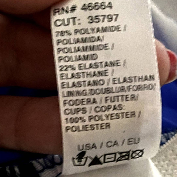 Nautica NWT Breathable Blue Crochet UV 50+ 100% Recycled Triangle Bikini Top S - Picture 11 of 14